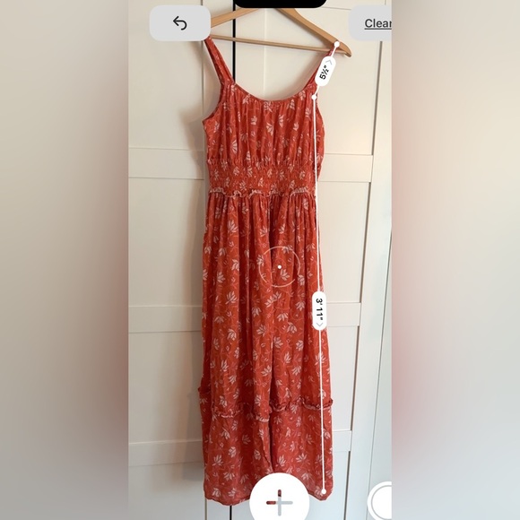 Sundance Artful Ari Maxi Dress Sundress Orange Floral Size Medium - Picture 5 of 8